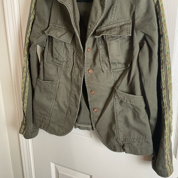 Anthropologie Stitch's Olivette Camo-Striped Utility Jacket Size Small S. - Picture 6 of 11